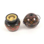 Tartan ware - sewing - two larger pieces, comprising a wool ball holder on cord (M'Donald), 8.
