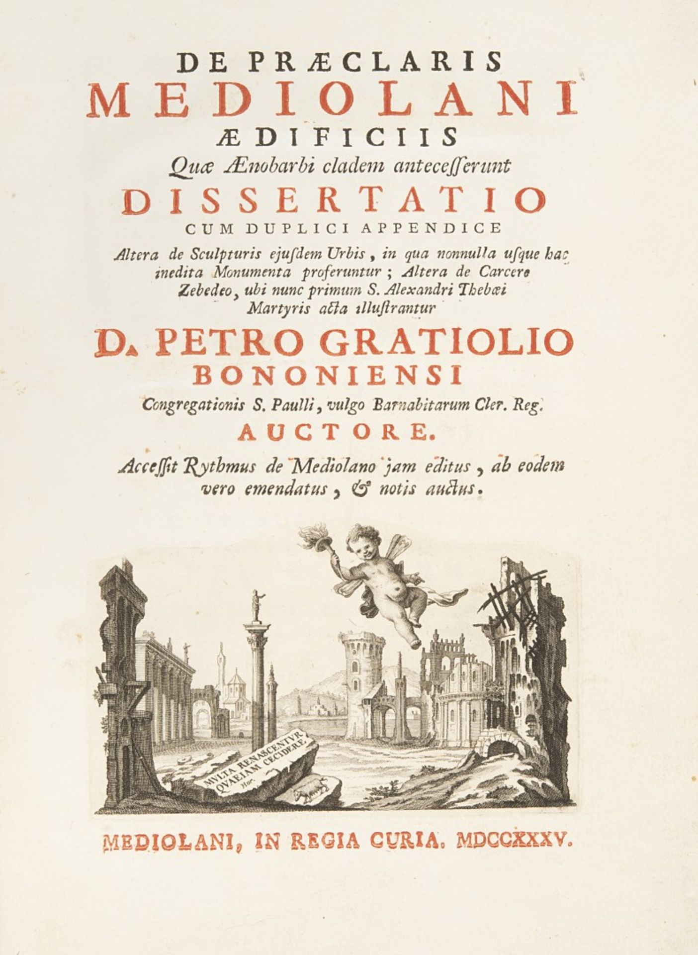 Grazioli, Pietro De praeclaris Mediolani aedificiis. 