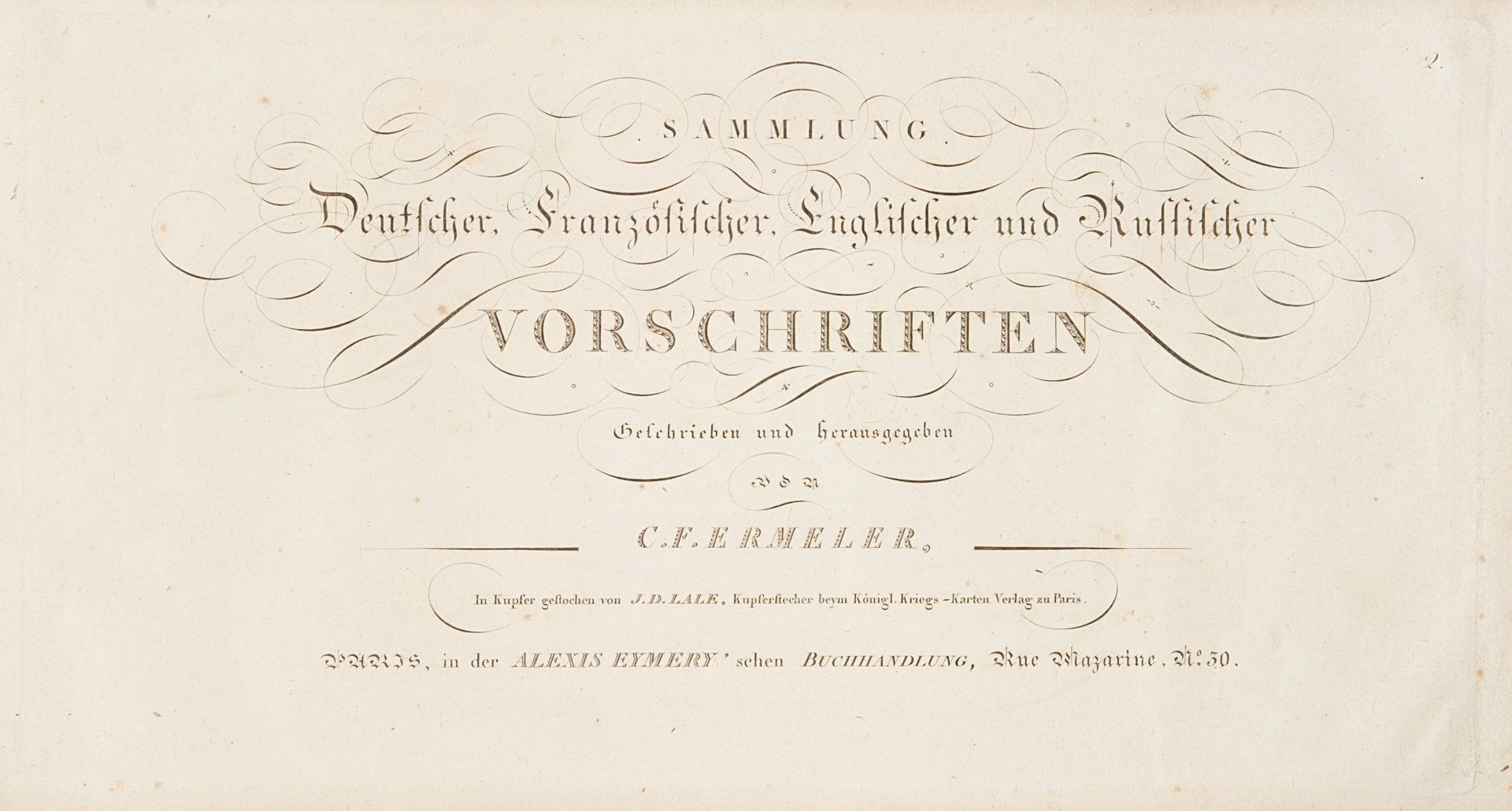 Ermeler, C.-E. Sammlung deutscher, französischer, englischer und russischer Vorschriften. 