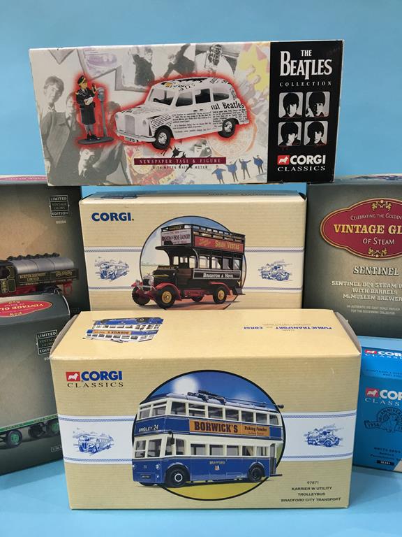 Three Corgi Vintage Glory Die Cast commercial vehicles and four other Corgi vehicles, boxed - Image 4 of 5