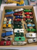 A tray of Die Cast racing cars, to include Crescent Toys, Dinky etc.