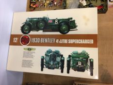 A 12 scale Airfix 1930 Supercharged 4 and 1/2 litre Bentley, boxed