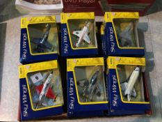 Twelve Motormax sky wings Die Cast models of aircraft, boxed