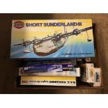 One box of model making kits, to include Airfix, Short Sunderland III, Revell, Canberra, Lindberg