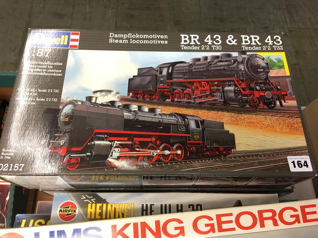 Eight large model making kits, including Airfix German E-boat and Revell Locomotives etc., boxed - Image 2 of 2