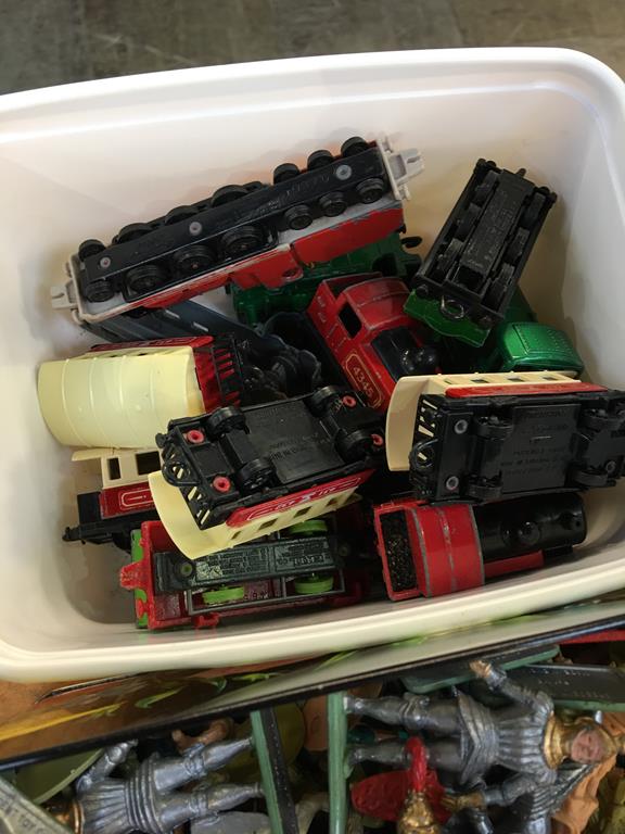 Four boxes of loose figures, plus a box of loose Matchbox trains etc. (5) - Image 5 of 6