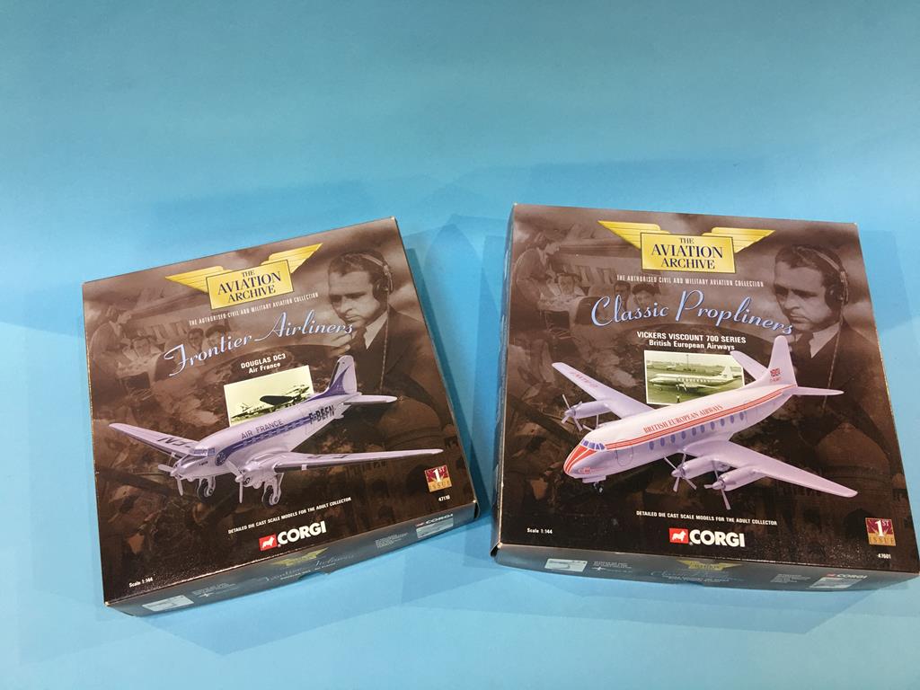 Eight Corgi 'The Aviation Archive Frontier' airliners Die Cast models, boxed - Image 4 of 5