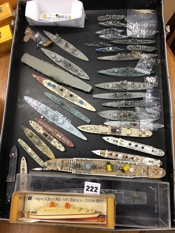 A box of Triang Minic and other Die Cast model ships