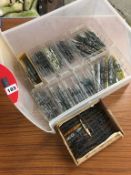 Two boxes of Triang Minic and other Die Cast model naval vessels, destroyers etc.