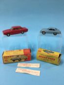 A Dinky 203 Ford Consul Corsair and a 182 Porsche 356a coupe (with windows), boxed