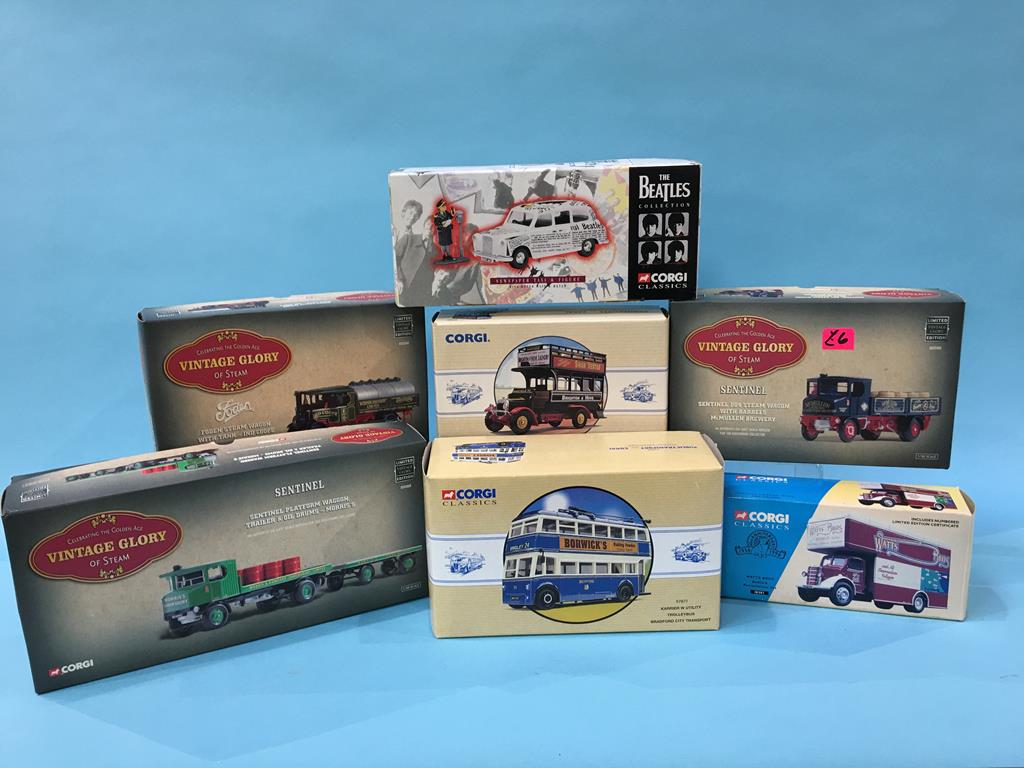 Three Corgi Vintage Glory Die Cast commercial vehicles and four other Corgi vehicles, boxed - Image 2 of 5