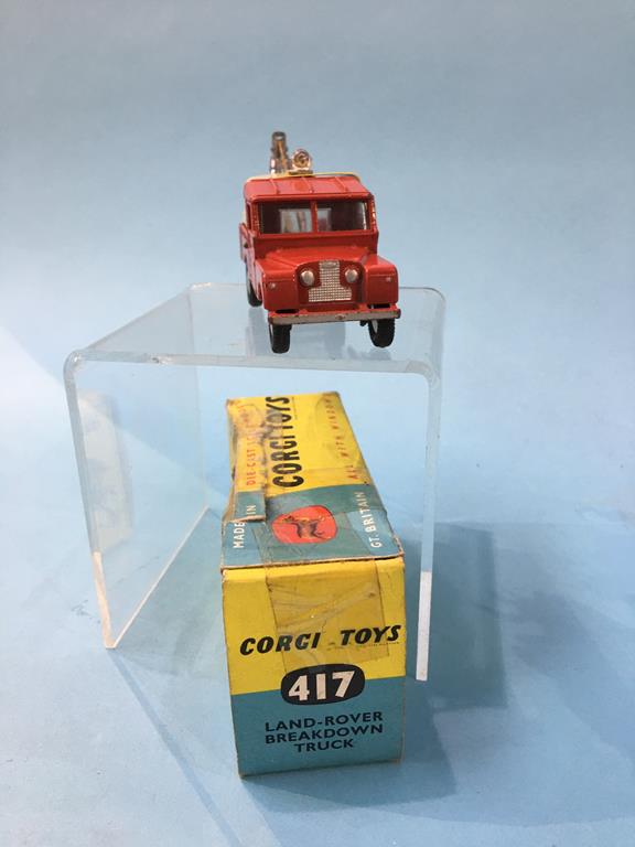 A Corgi 417 Land Rover breakdown truck, a 472 Public Address vehicle and a 477 Land Rover - Image 12 of 13