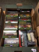 Sixteen exclusive First Edition Die Cast buses and twelve boxed Corgi cars