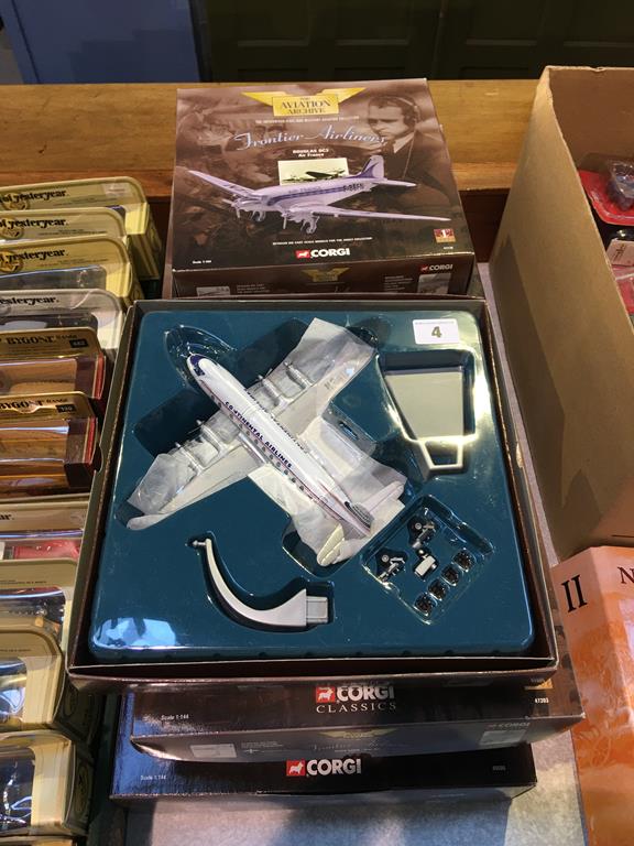 Eight Corgi 'The Aviation Archive Frontier' airliners Die Cast models, boxed