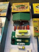 A boxed Matchbox MG-1 BP Service Station, with vehicles and accessories and a boxed Matchbox MF-1