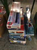 Ten large model making kits, including Revell S.S. Oriana etc., boxed