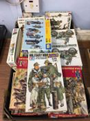 A quantity of Revell and Tamiya military miniature sets, plus Matchbox aircraft kits