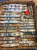 A tray of Triang Minic and other Die Cast model ships, merchant, tanker and liners etc.( some