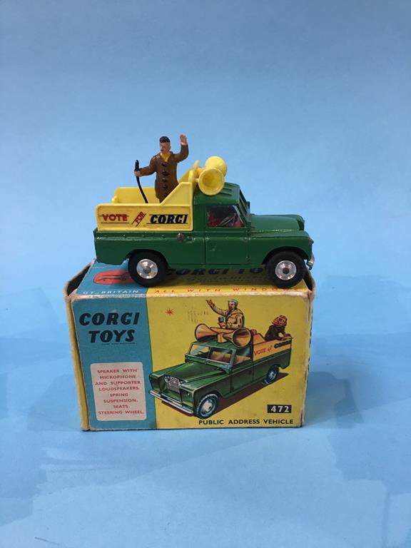 A Corgi 417 Land Rover breakdown truck, a 472 Public Address vehicle and a 477 Land Rover - Image 6 of 13