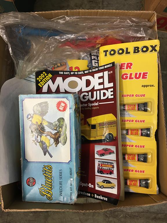 Four boxes of miscellaneous model making scenery, accessories and ephemera - Image 4 of 5