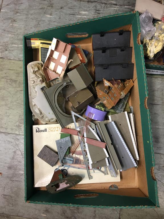 Four boxes of miscellaneous model making scenery, accessories and ephemera - Image 2 of 5