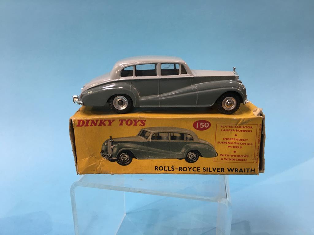 A Dinky 150 Rolls Royce Silver Wraith, a 189 Triumph Herald, a Corgi 301 Triumph T.R.Z sports car - Image 3 of 13