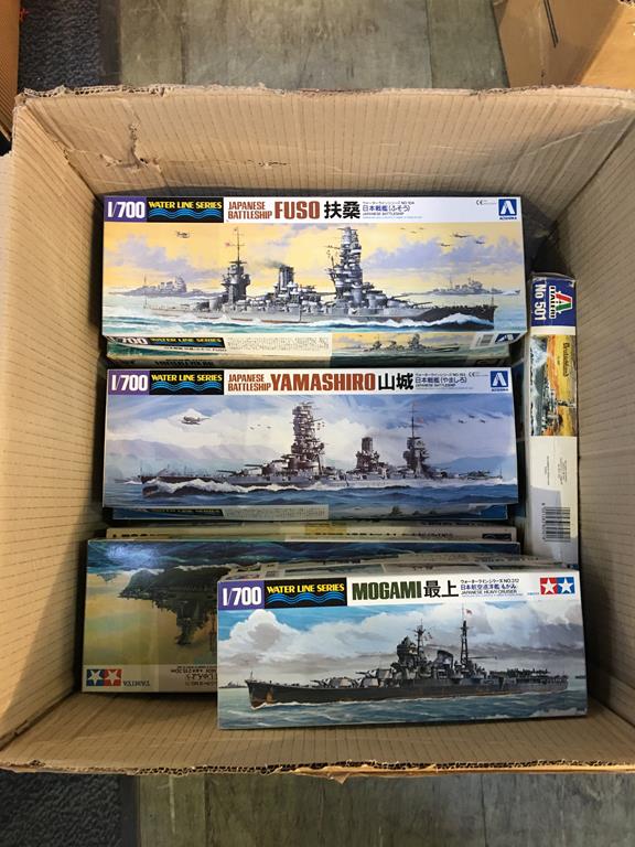 One box of Tamiya model making sets, Waterline series, Japanese naval sets