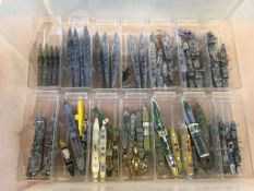 One tray of Triang Minic and other Die Cast model tankers, naval vessels etc.