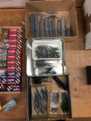 Three boxes of loose metal U-boats Die Cast submarines, aircraft carriers etc.