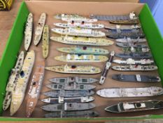 A tray of Triang Minic and other Die Cast ships