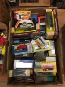 One box of Die Cast cars and vehicles, boxed
