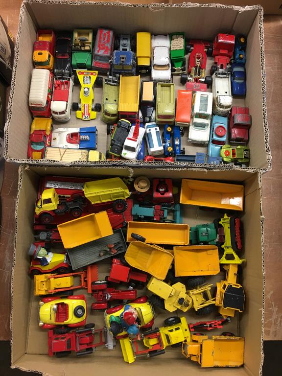 Two trays of Die Cast vehicles etc.