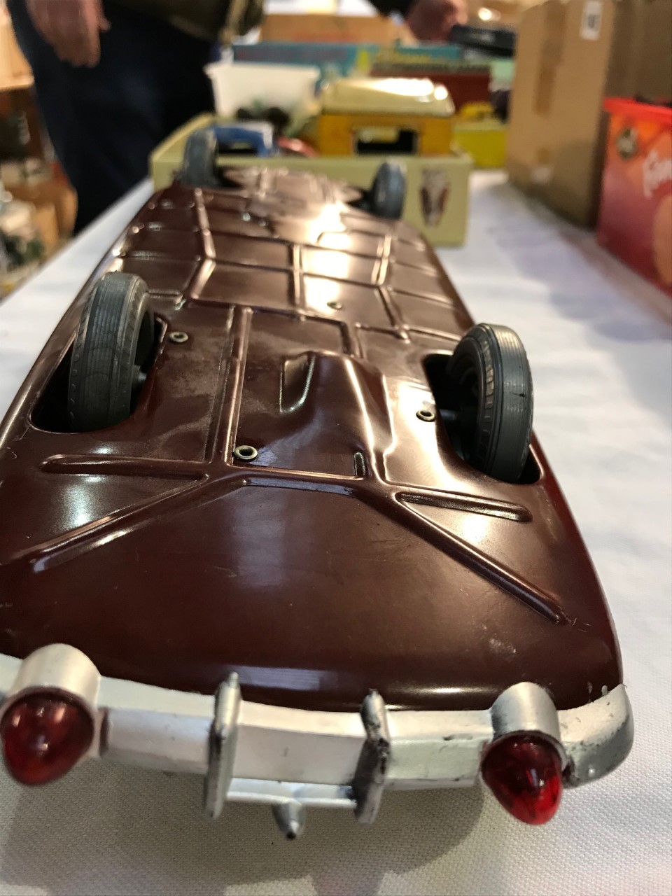 A tin plate Mettoy Monte Carlo sports car, with original detachable plastic roof, 37 cm long - Image 21 of 21