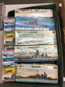 A quantity of model making kits, 1:700 Waterline series, Japanese naval planes, ships etc.