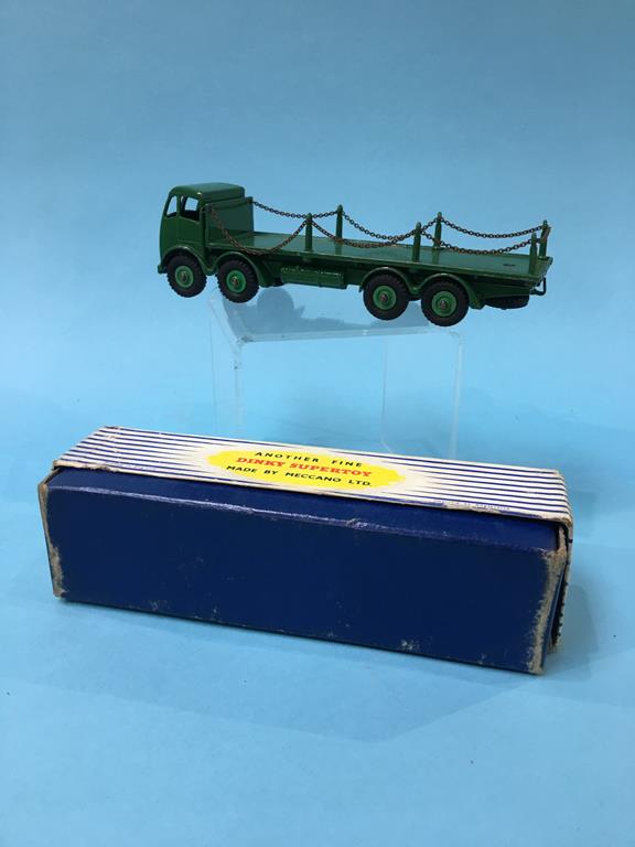 A Dinky 905 Green Foden flat truck, with chains, boxed - Image 2 of 4