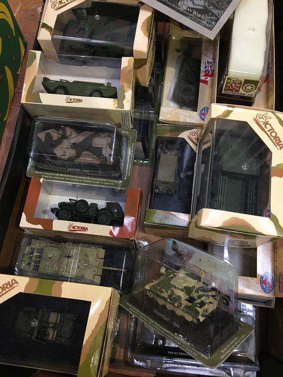 A box of twenty one Die Cast military vehicles, Corgi, Solido, Victoria etc. - Image 2 of 2