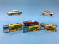 A Corgi 224 Bentley Continental Sports Saloon, a 234 Ford Consul Classic and a 246 Chrysler