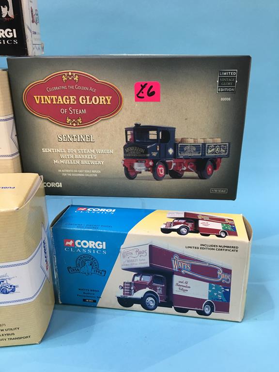 Three Corgi Vintage Glory Die Cast commercial vehicles and four other Corgi vehicles, boxed - Image 3 of 5
