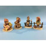 Four Hummel figures