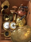 Box of copper and brassware