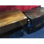 Mahogany barley twist tea trolley, with single drawer