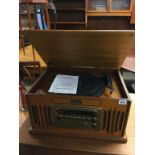 A Vintage collection record player and CD radio