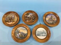 Five 19th century pot lids