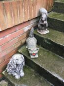 Three garden ornaments