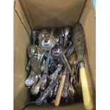 A large quantity of Kings pattern plated cutlery