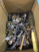A large quantity of Kings pattern plated cutlery