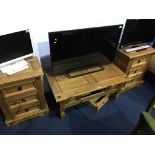 Pine coffee table with a pair of pine bedside drawers