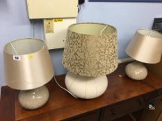 Three modern table lamps