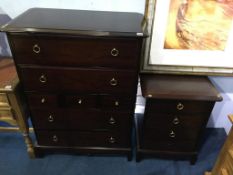A Stag Minstrel chest of drawers and a bedside chest