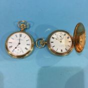 Two gold plated pocket watches